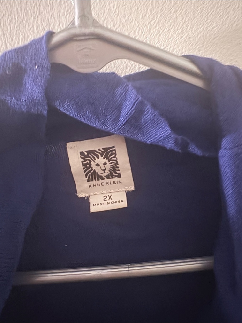 Anne Klein Women’s 2X Blue Ruffle Waterfall Cardigan - Picture 2 of 3